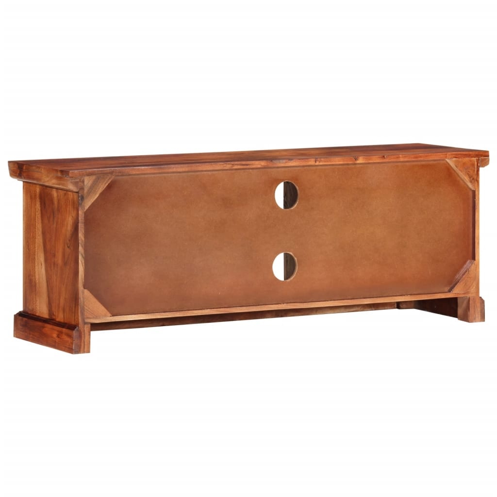 Tv-meubel met deuren 112x30x40 cm massief acaciahout