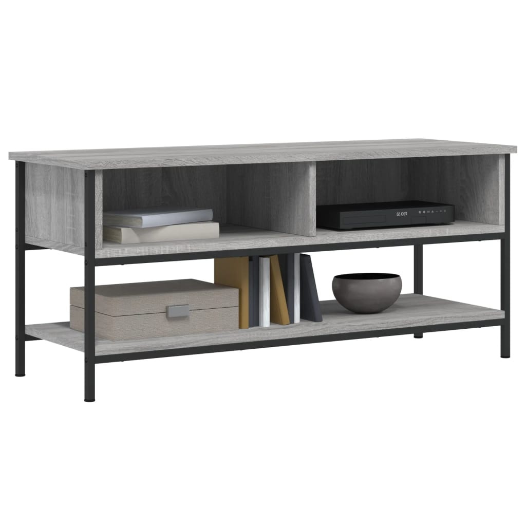 Tv-meubel 100x35x45 cm bewerkt hout grijs sonoma eikenkleurig