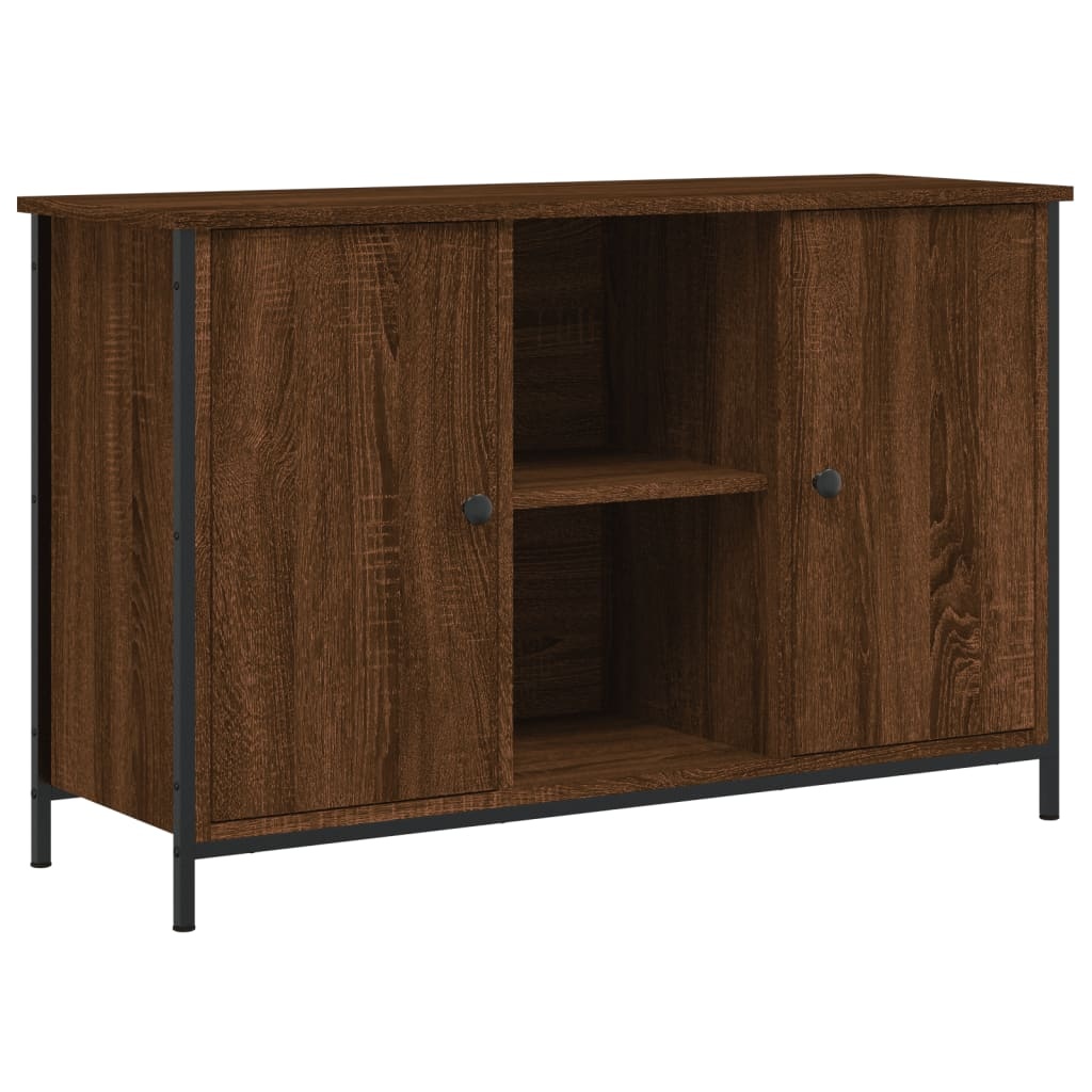 Tv-meubel 100x35x65 cm bewerkt hout bruineikenkleurig
