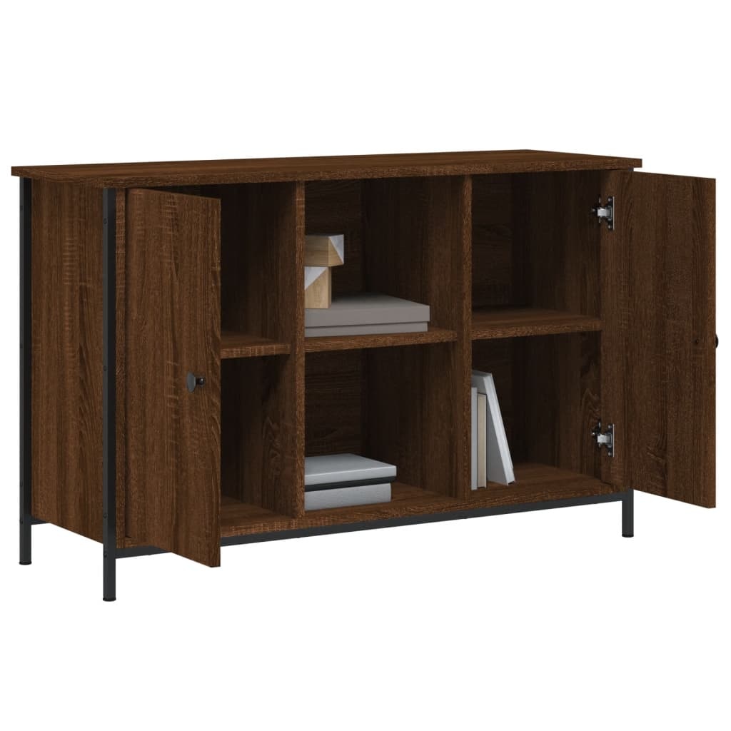 Tv-meubel 100x35x65 cm bewerkt hout bruineikenkleurig