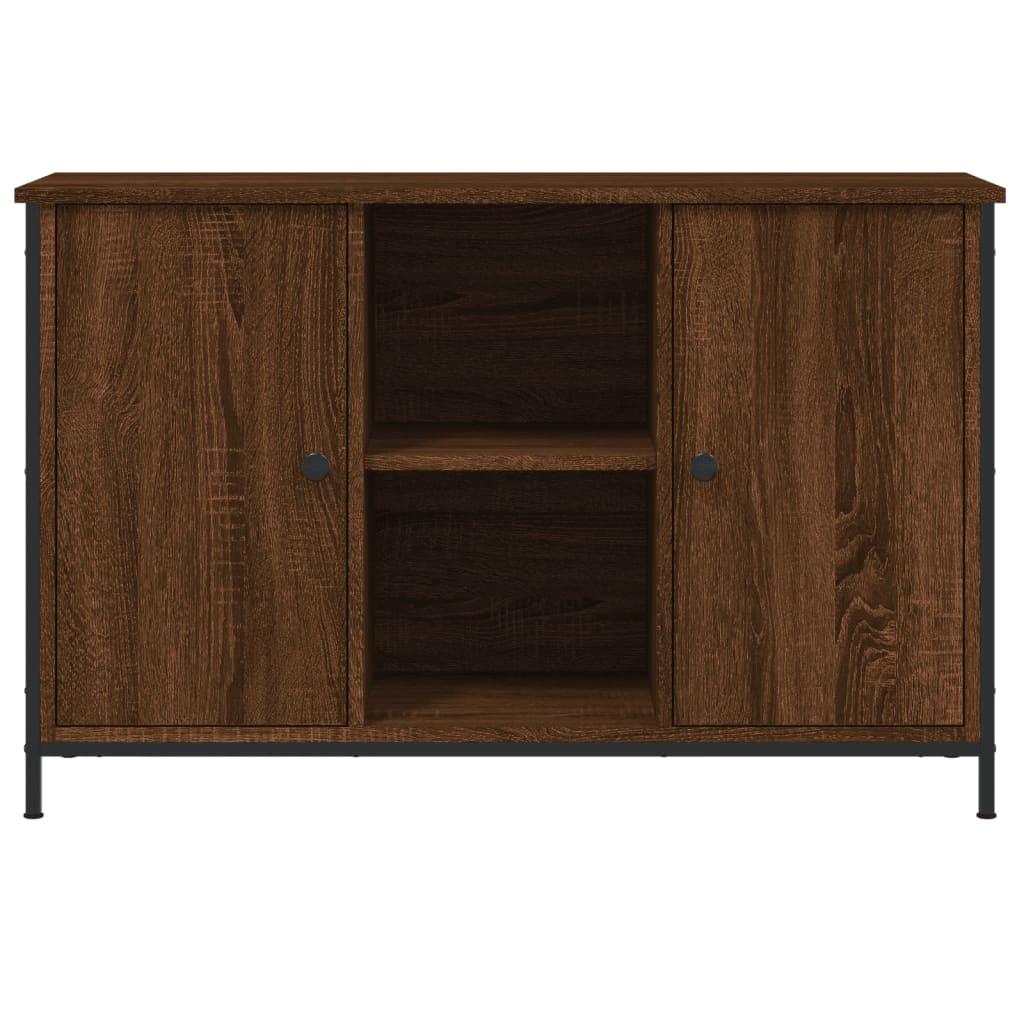 Tv-meubel 100x35x65 cm bewerkt hout bruineikenkleurig
