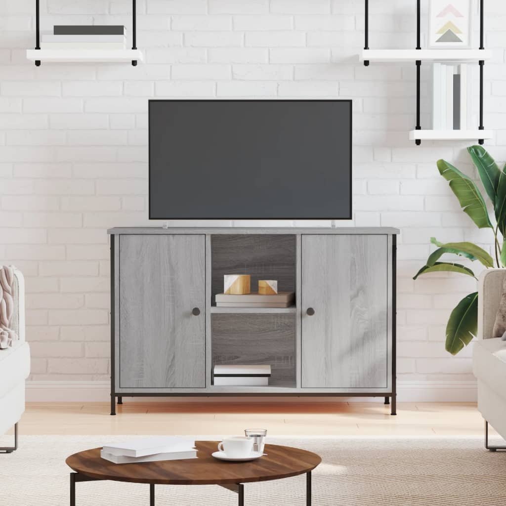 Tv-meubel 100x35x65 cm bewerkt hout grijs sonoma eikenkleurig