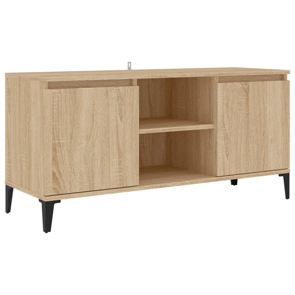 Tv-meubel met metalen poten 103,5x35x50 cm sonoma eikenkleurig
