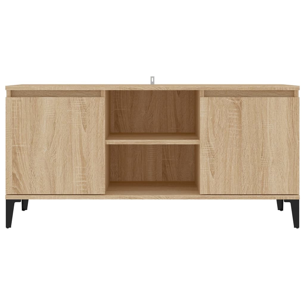 Tv-meubel met metalen poten 103,5x35x50 cm sonoma eikenkleurig