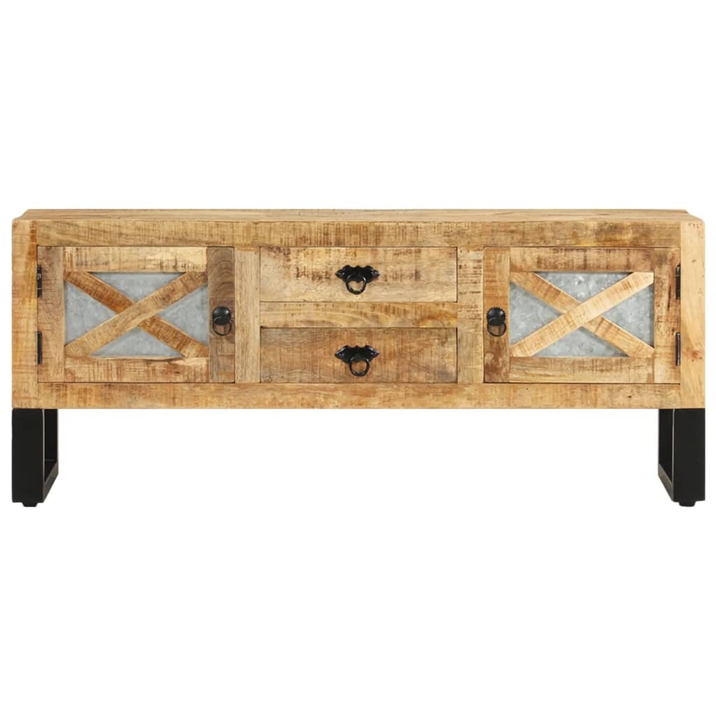 Tv-meubel 110x30x45 cm ruw mangohout