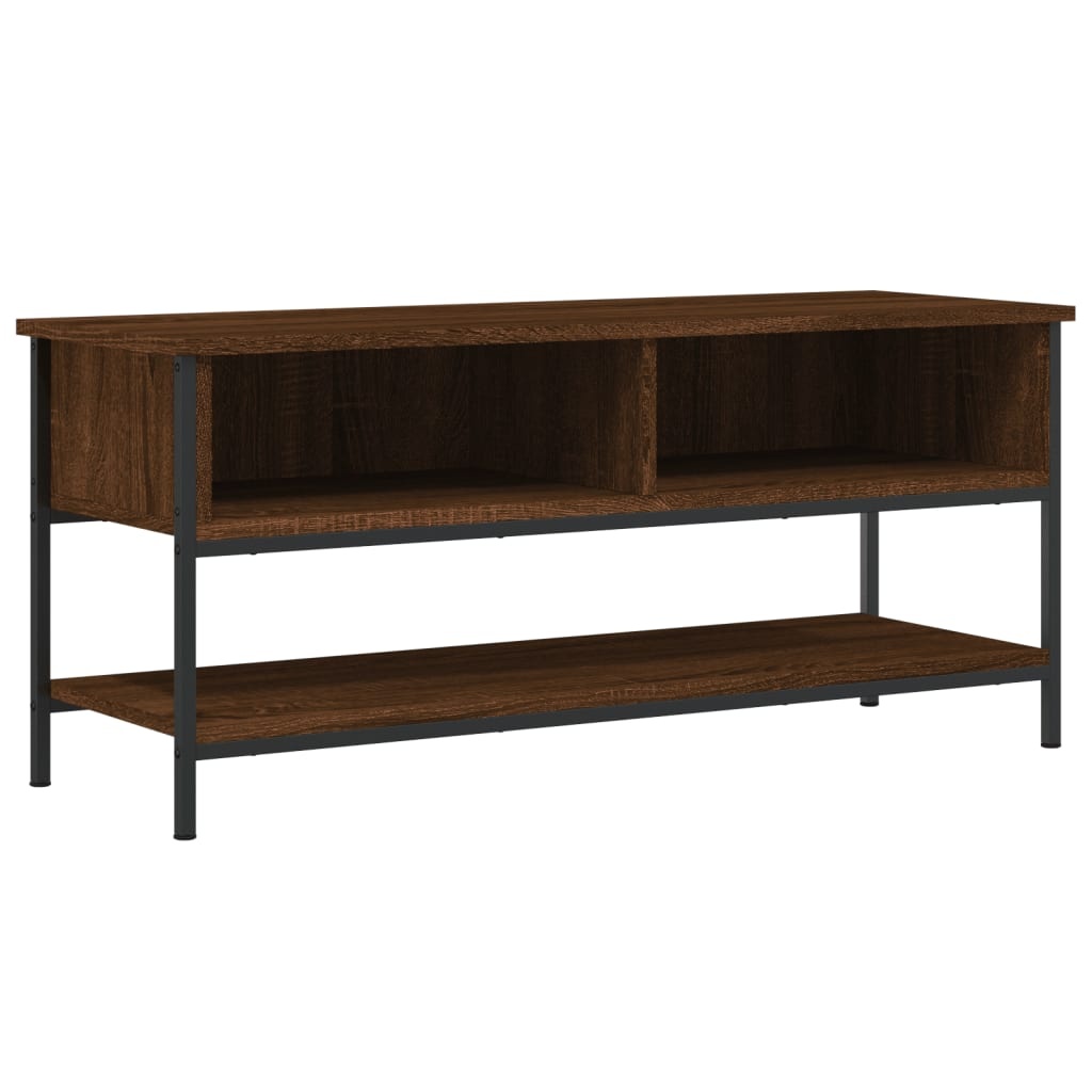 Tv-meubel 100x35x45 cm bewerkt hout bruineikenkleurig