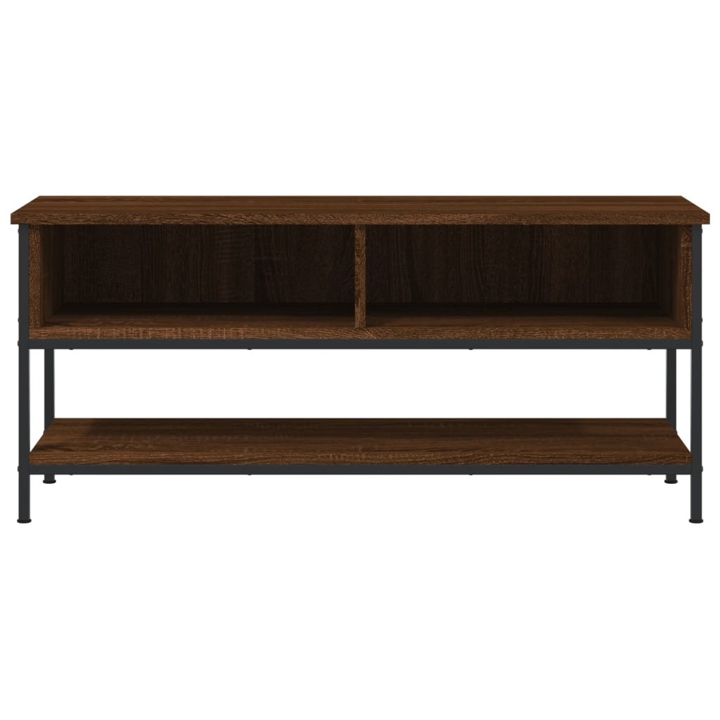 Tv-meubel 100x35x45 cm bewerkt hout bruineikenkleurig