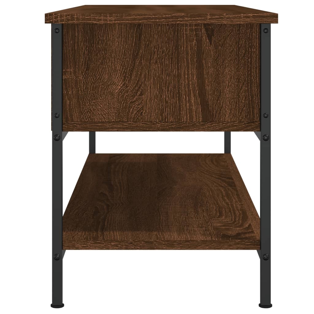 Tv-meubel 100x35x45 cm bewerkt hout bruineikenkleurig