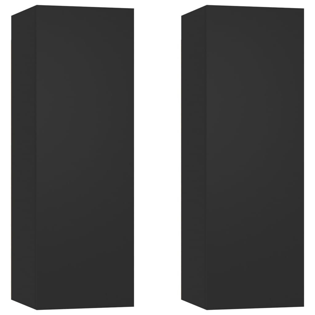 Tv-meubelen 2 st 30,5x30x90 cm spaanplaat zwart