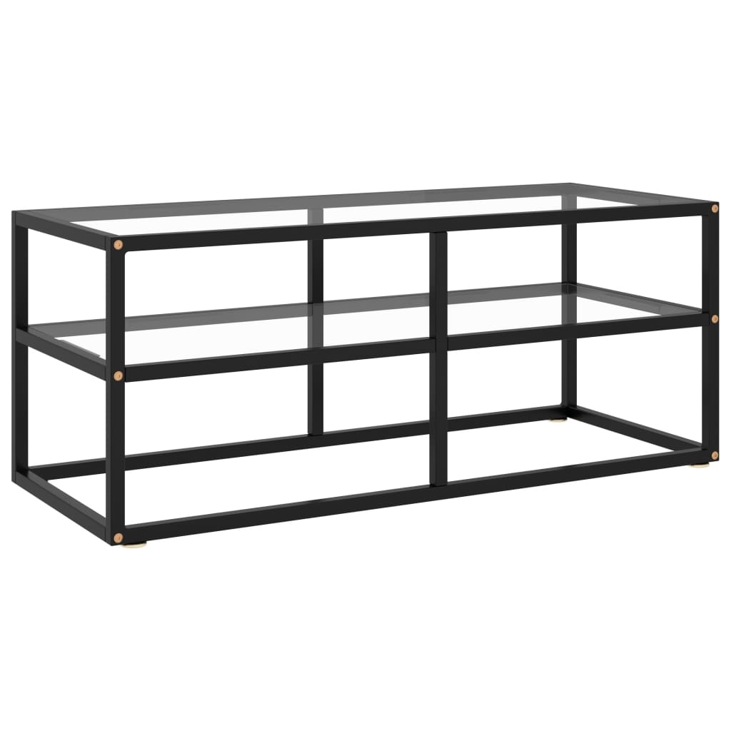 Tv-meubel met gehard glas 100x40x40 cm zwart