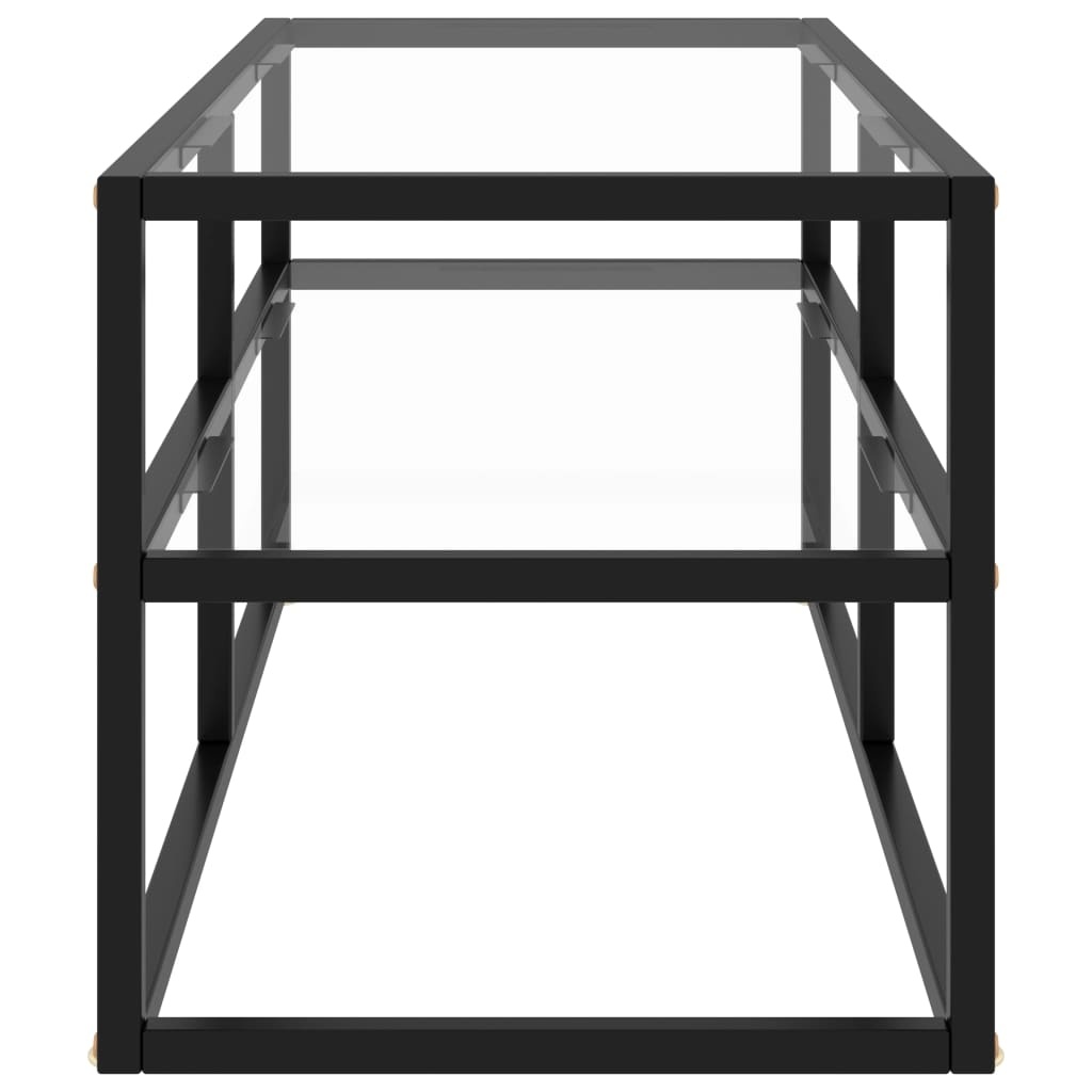 Tv-meubel met gehard glas 100x40x40 cm zwart