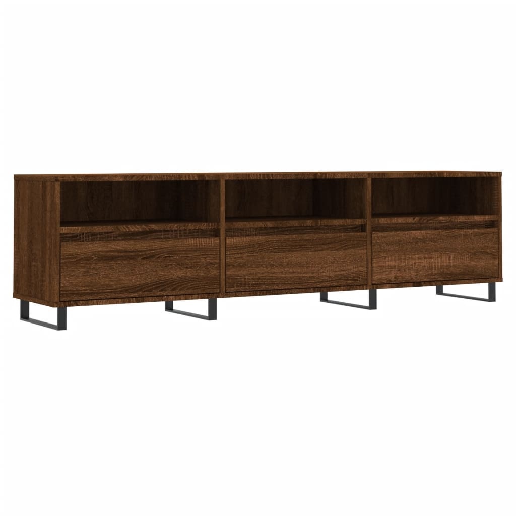 Tv-meubel 150x30x44,5 cm bewerkt hout bruineikenkleurig