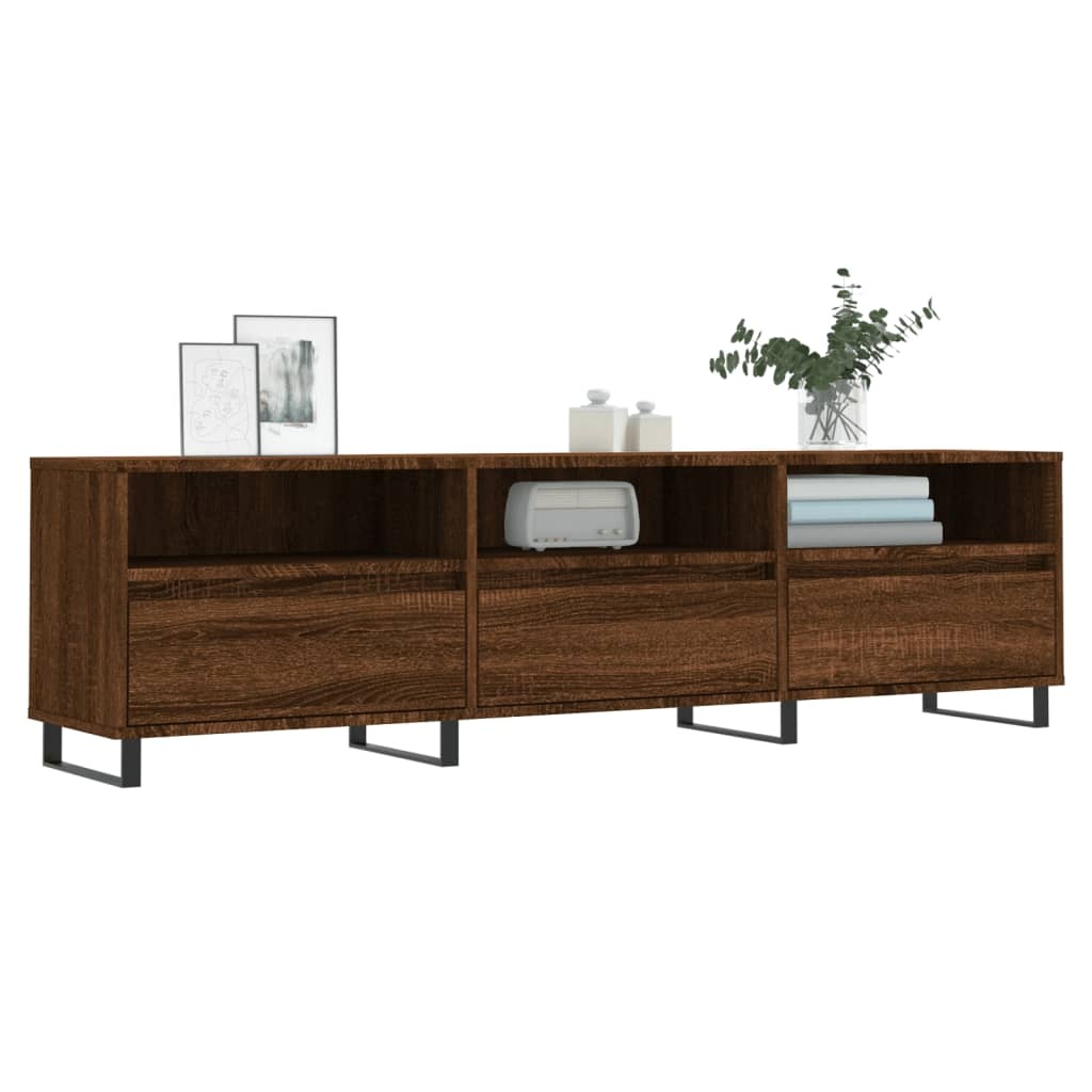 Tv-meubel 150x30x44,5 cm bewerkt hout bruineikenkleurig