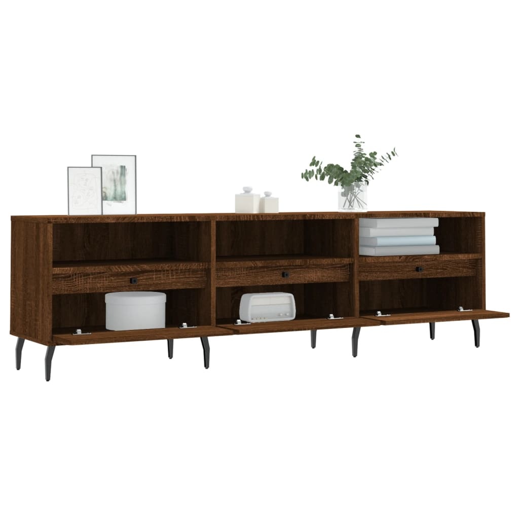 Tv-meubel 150x30x44,5 cm bewerkt hout bruineikenkleurig