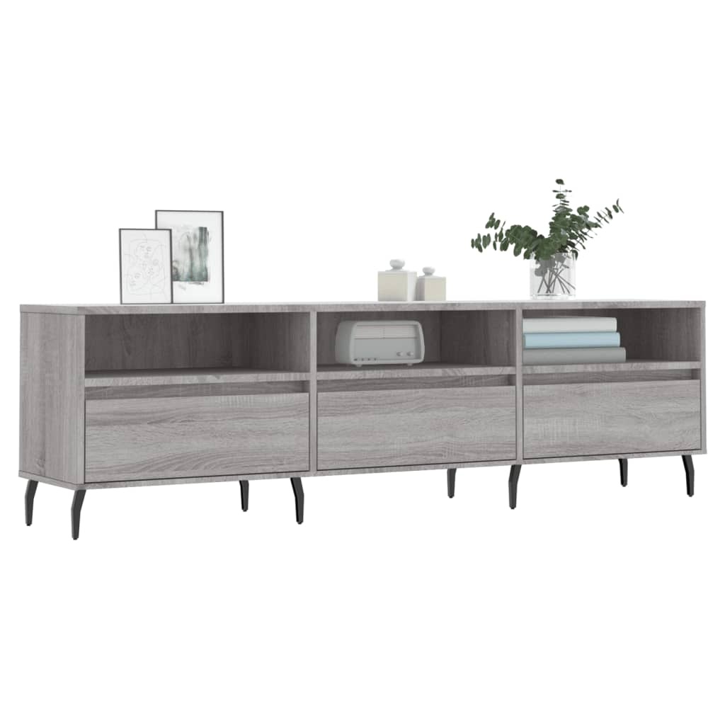 Tv-meubel 150x30x44,5 cm bewerkt hout grijs sonoma eikenkleurig