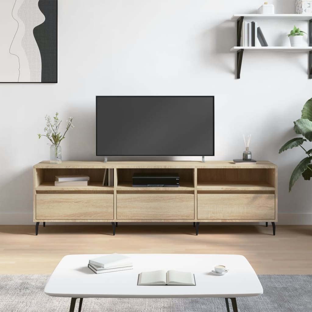 Tv-meubel 150x30x44,5 cm bewerkt hout sonoma eikenkleurig