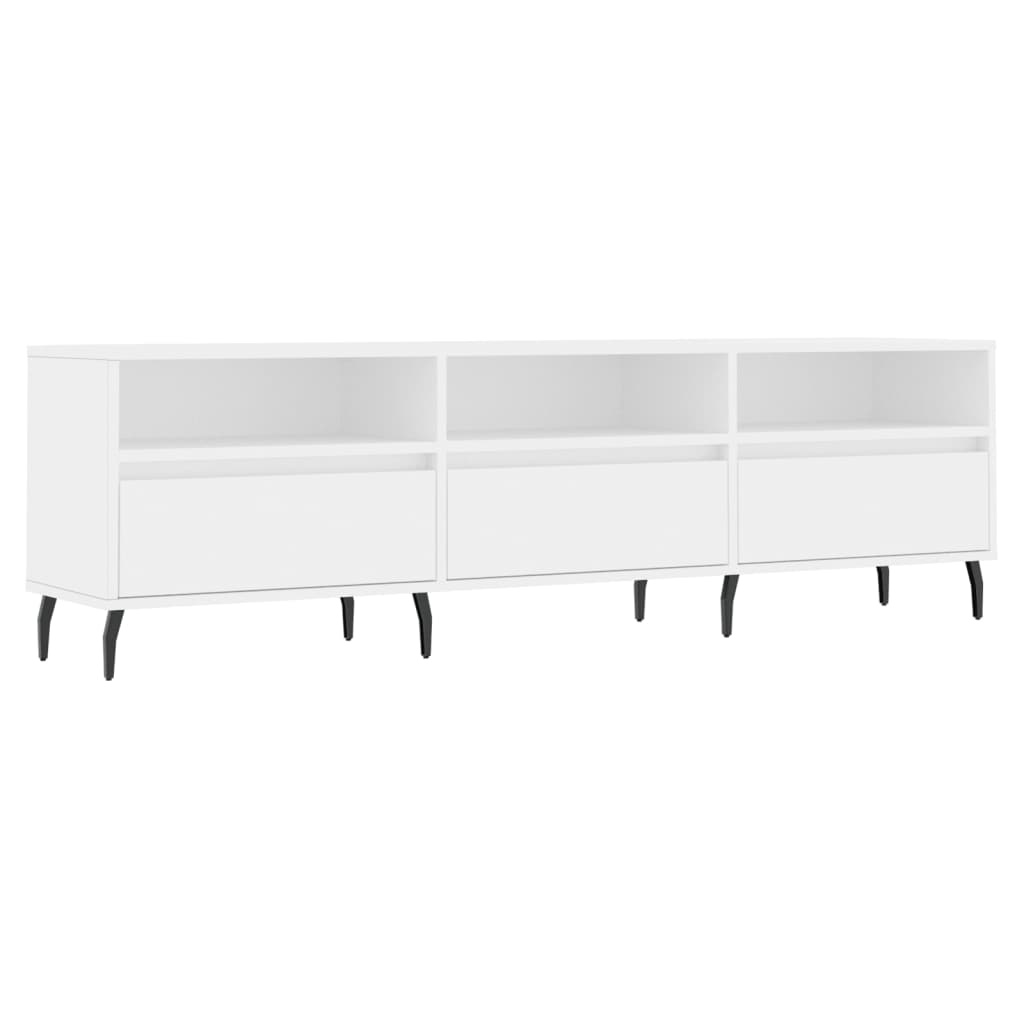 Tv-meubel 150x30x44,5 cm bewerkt hout wit