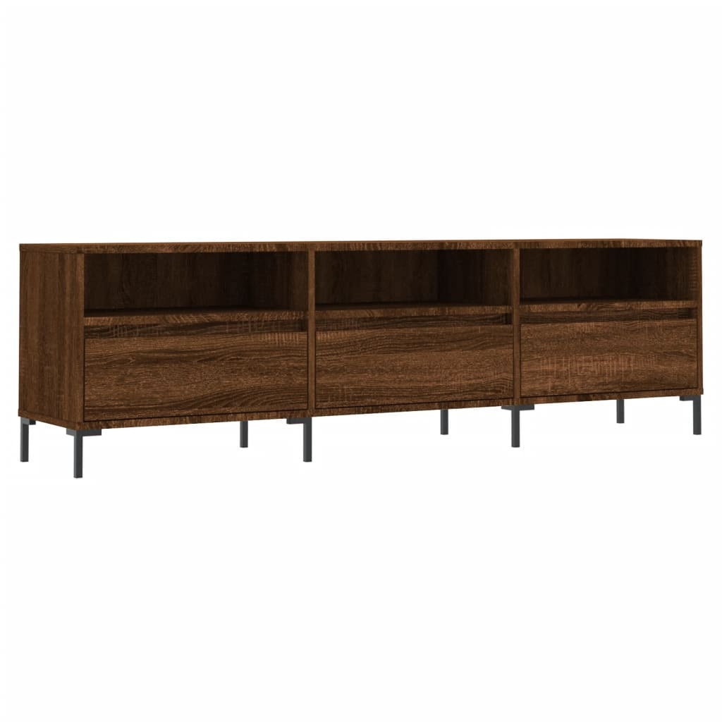 Tv-meubel 150x30x44,5 cm bewerkt hout bruineikenkleurig