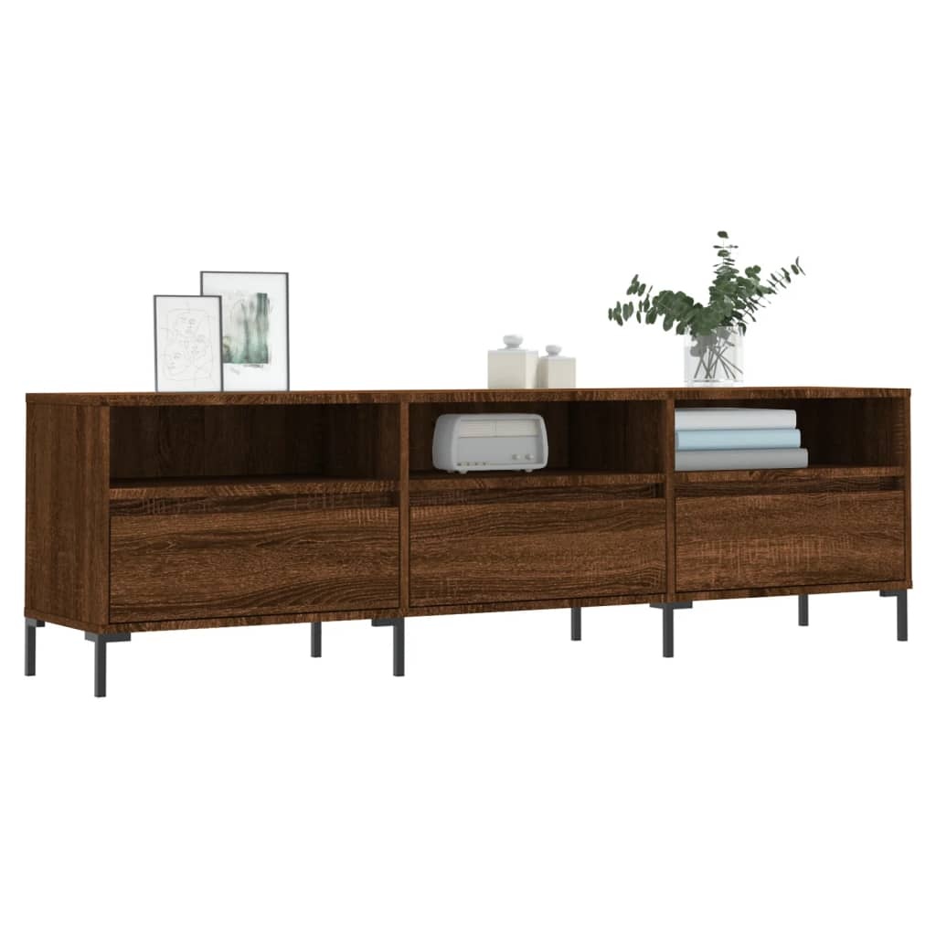 Tv-meubel 150x30x44,5 cm bewerkt hout bruineikenkleurig