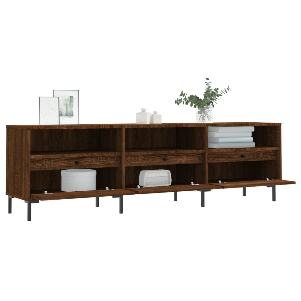 Tv-meubel 150x30x44,5 cm bewerkt hout bruineikenkleurig