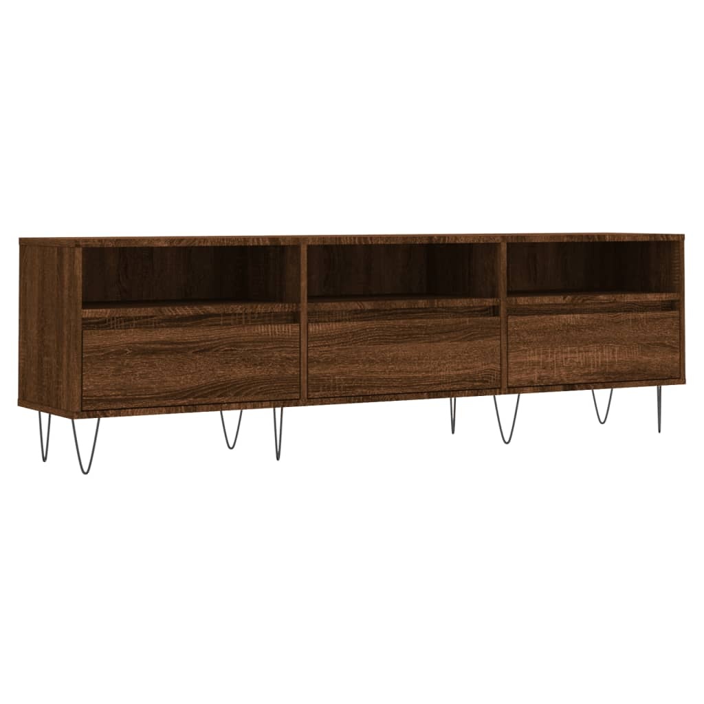Tv-meubel 150x30x44,5 cm bewerkt hout bruineikenkleurig