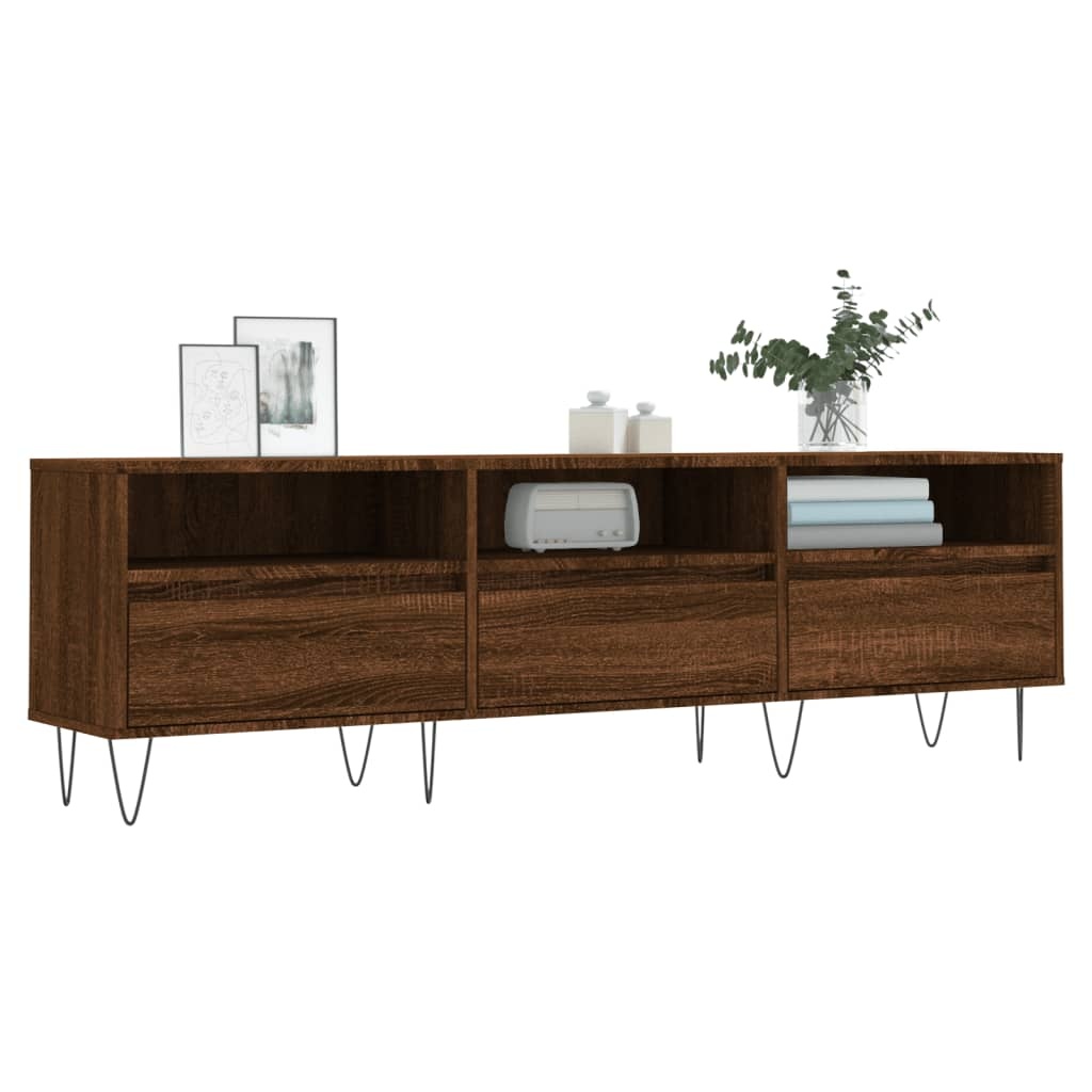 Tv-meubel 150x30x44,5 cm bewerkt hout bruineikenkleurig
