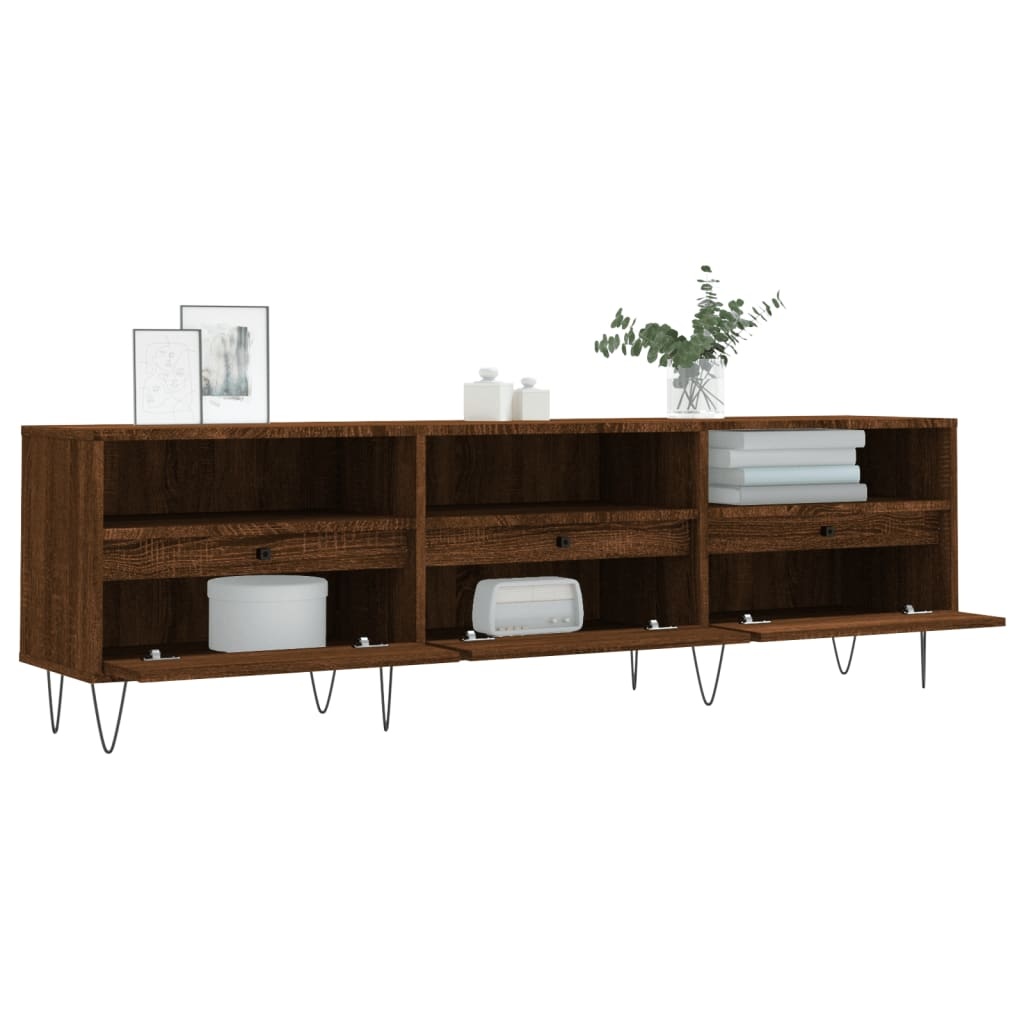 Tv-meubel 150x30x44,5 cm bewerkt hout bruineikenkleurig