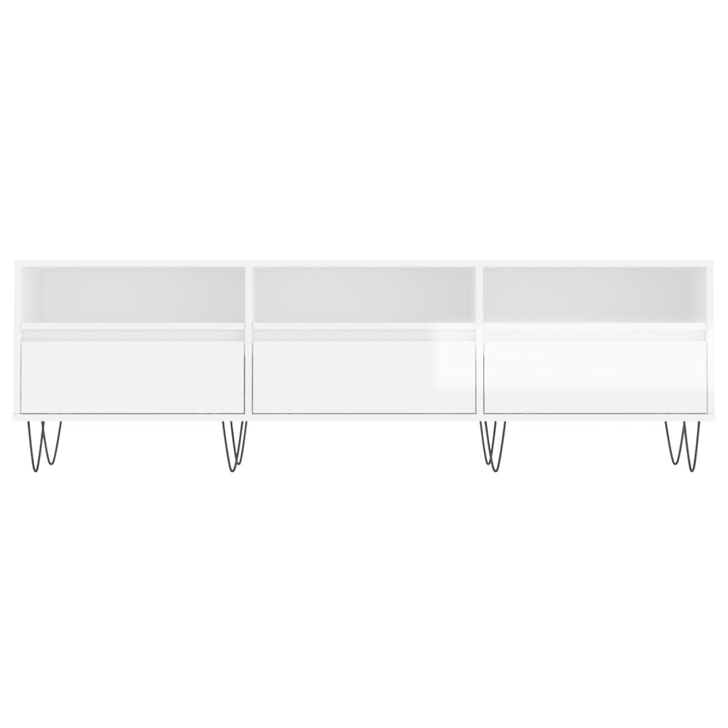 Tv-meubel 150x30x44,5 cm bewerkt hout hoogglans wit