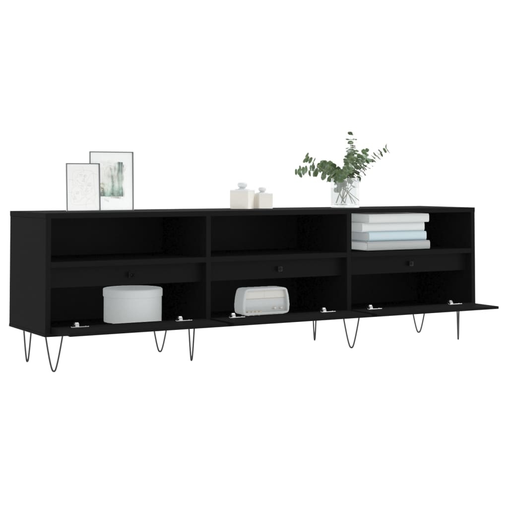 Tv-meubel 150x30x44,5 cm bewerkt hout zwart