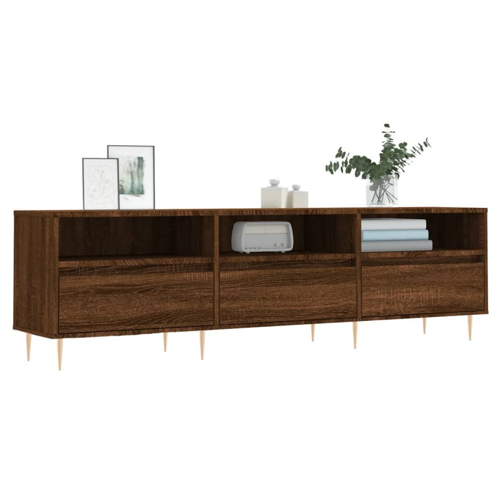 Tv-meubel 150x30x44,5 cm bewerkt hout bruineikenkleurig
