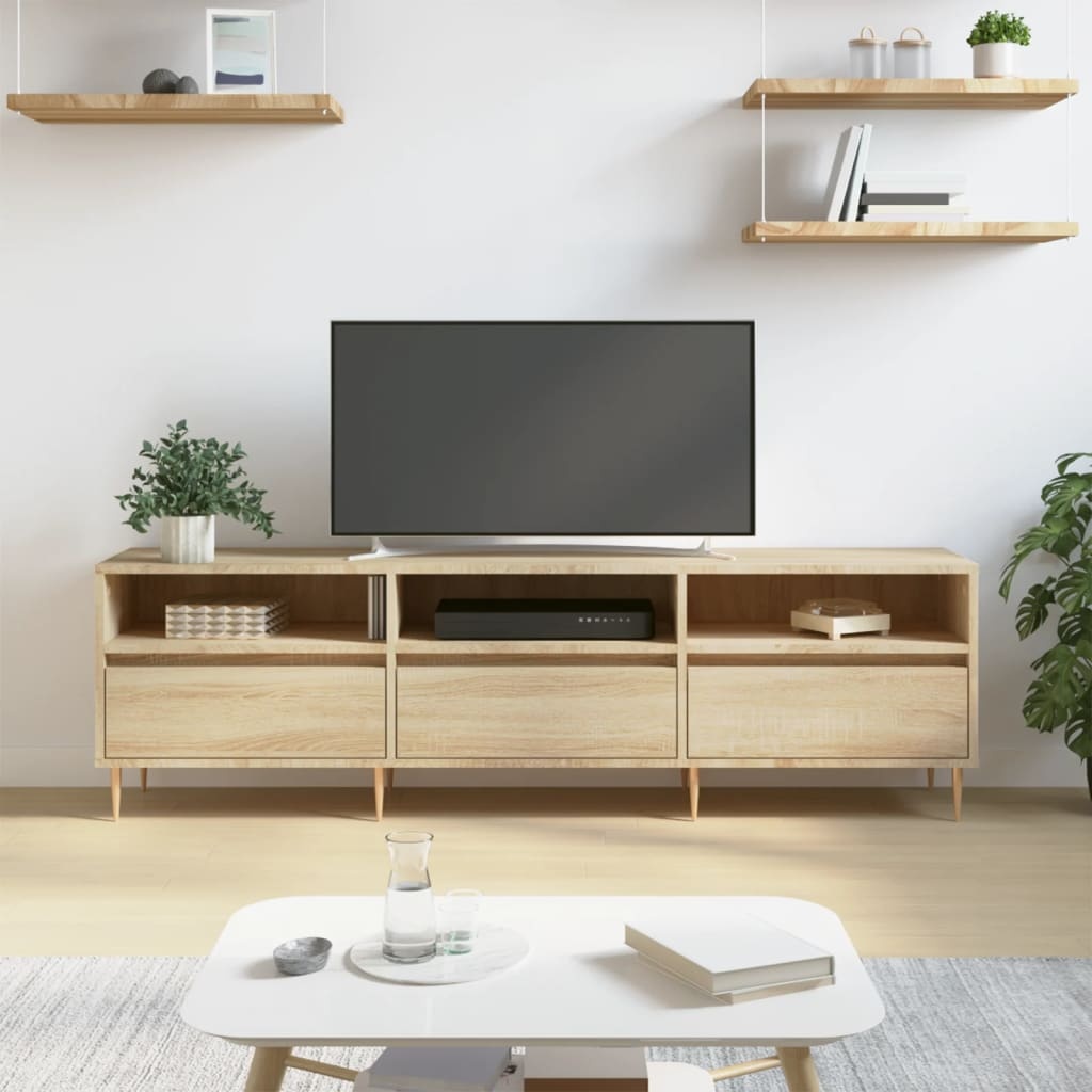 Tv-meubel 150x30x44,5 cm bewerkt hout sonoma eikenkleurig