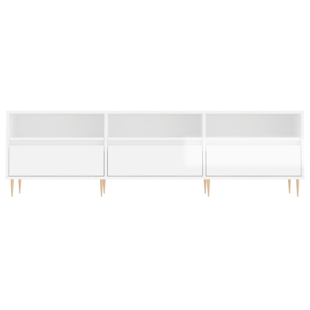 Tv-meubel 150x30x44,5 cm bewerkt hout hoogglans wit