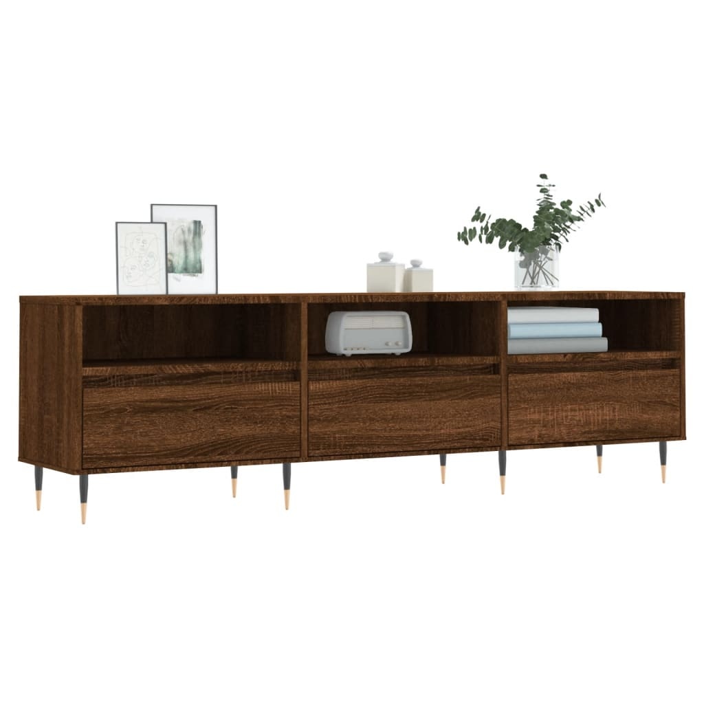 Tv-meubel 150x30x44,5 cm bewerkt hout bruineikenkleurig