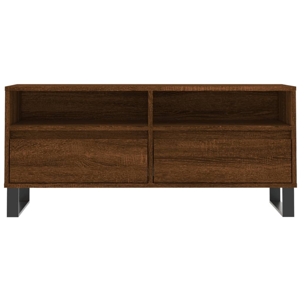 Tv-meubel 100x34,5x44,5 cm bewerkt hout bruin eikenkleur
