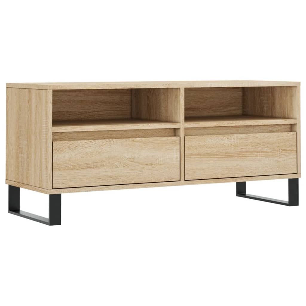 Tv-meubel 100x34,5x44,5 cm bewerkt hout sonoma eikenkleurig