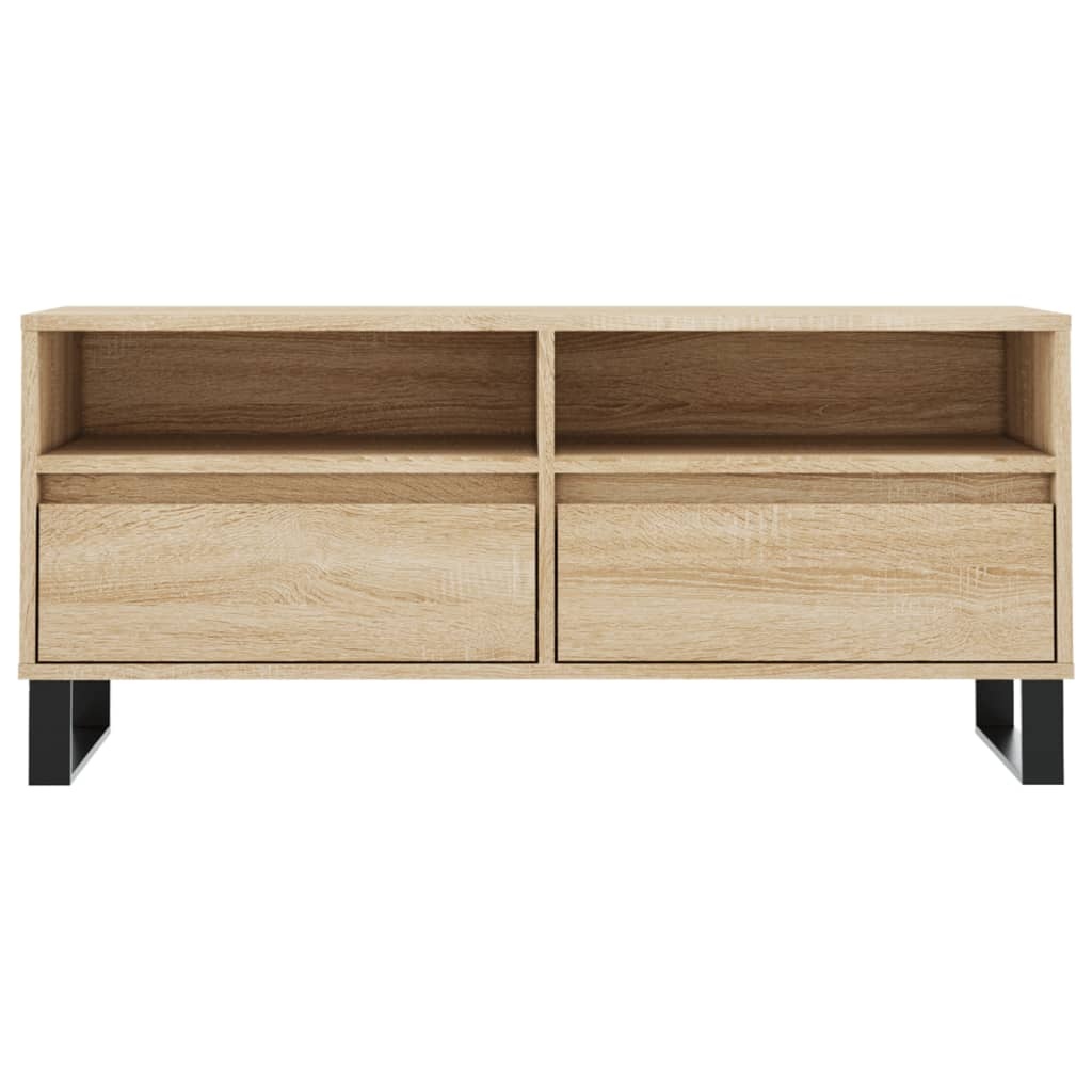 Tv-meubel 100x34,5x44,5 cm bewerkt hout sonoma eikenkleurig