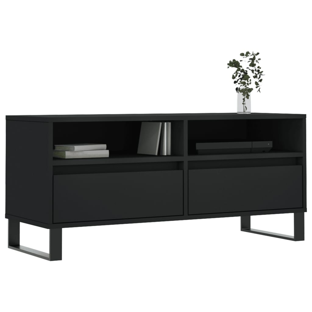 Tv-meubel 100x34,5x44,5 cm bewerkt hout zwart