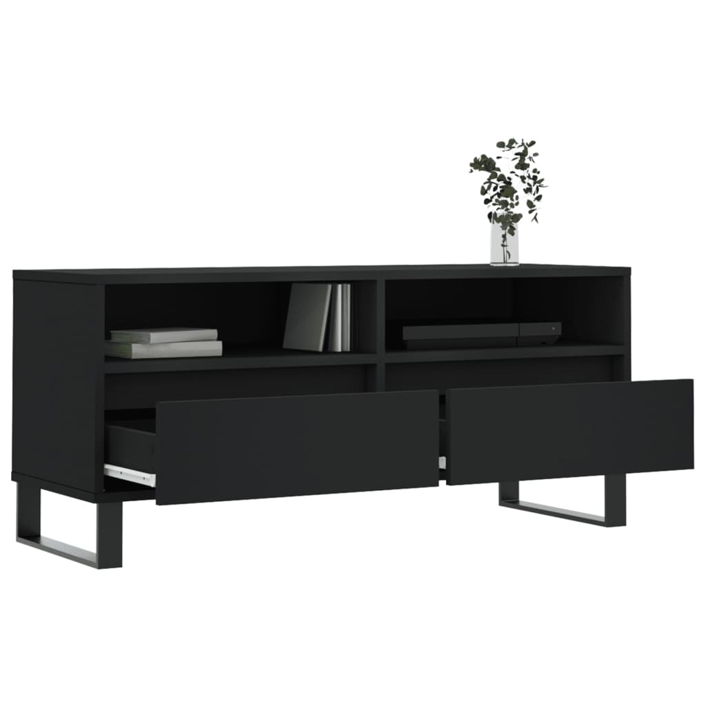 Tv-meubel 100x34,5x44,5 cm bewerkt hout zwart