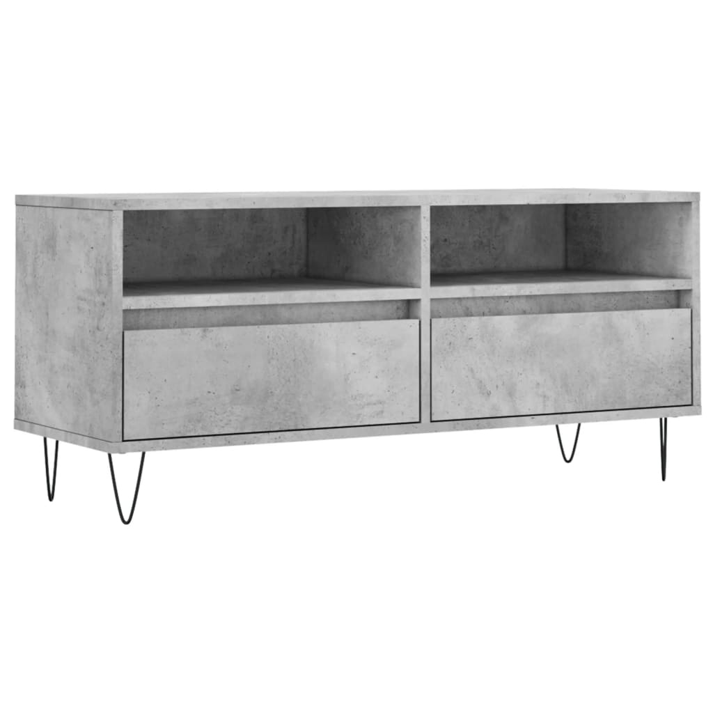 Tv-meubel 100x34,5x44,5 cm bewerkt hout betongrijs