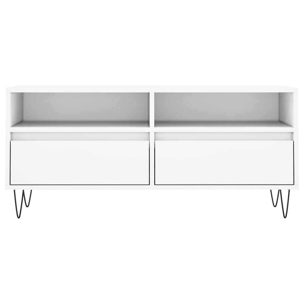 Tv-meubel 100x34,5x44,5 cm bewerkt hout wit