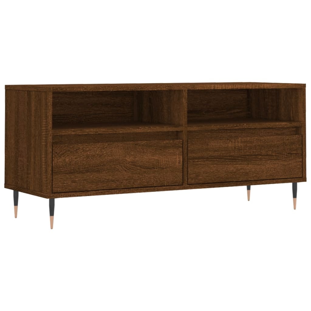 Tv-meubel 100x34,5x44,5 cm bewerkt hout bruin eikenkleur