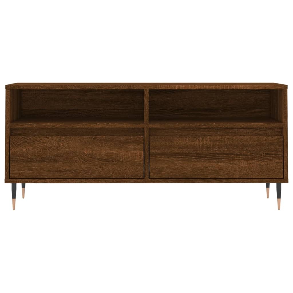 Tv-meubel 100x34,5x44,5 cm bewerkt hout bruin eikenkleur