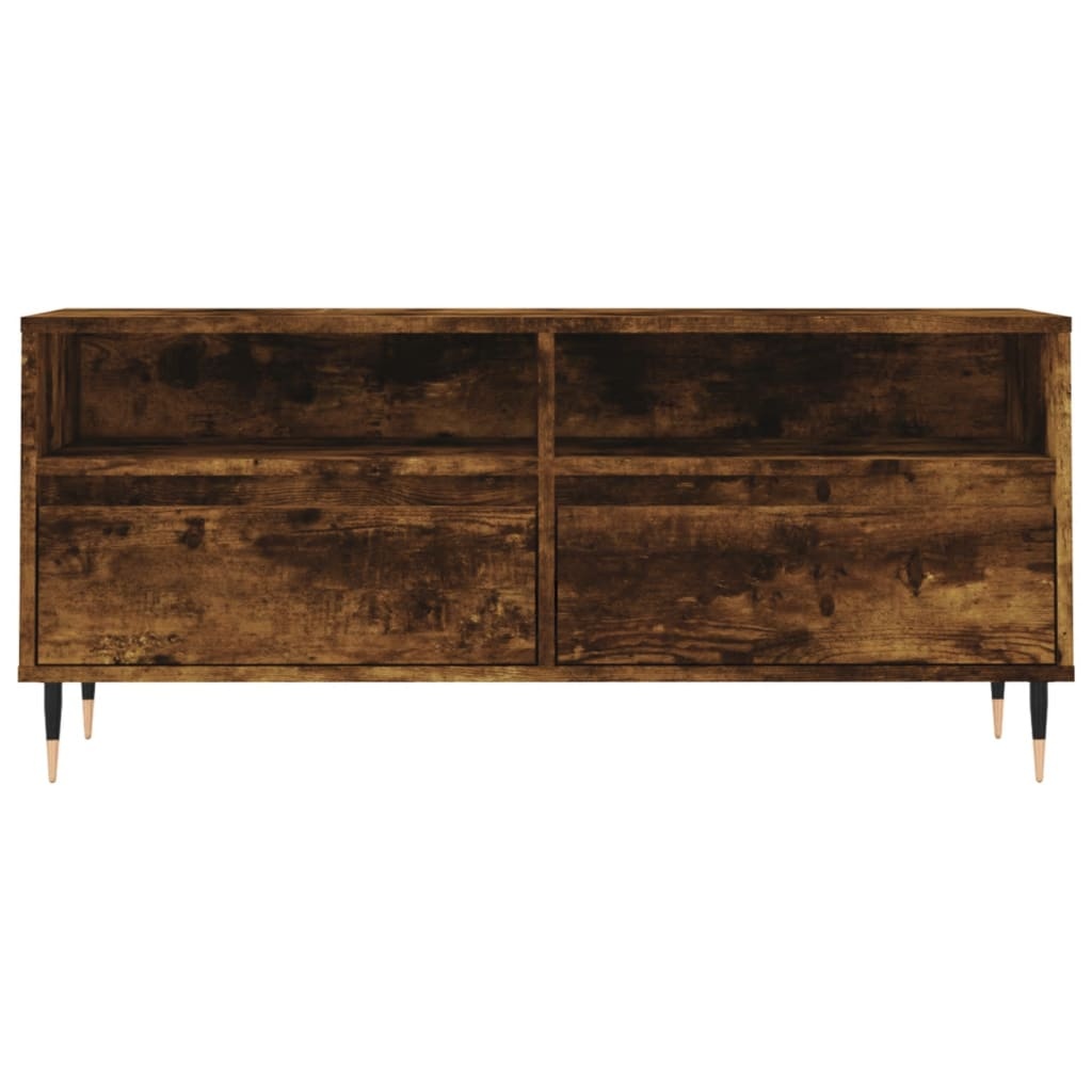 Tv-meubel 100x34,5x44,5 cm bewerkt hout gerookt eikenkleurig