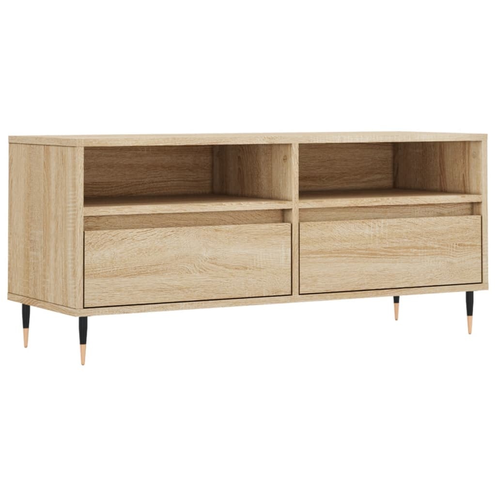 Tv-meubel 100x34,5x44,5 cm bewerkt hout sonoma eikenkleurig