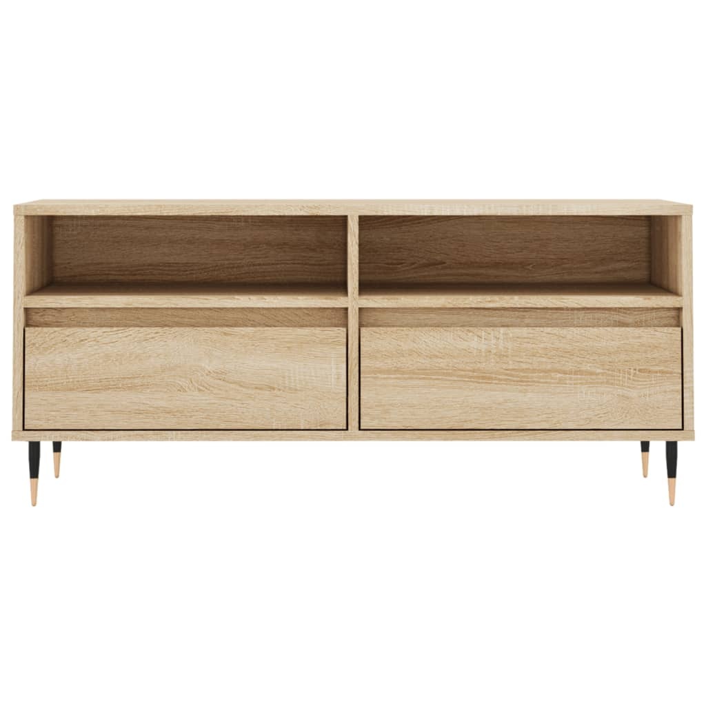 Tv-meubel 100x34,5x44,5 cm bewerkt hout sonoma eikenkleurig