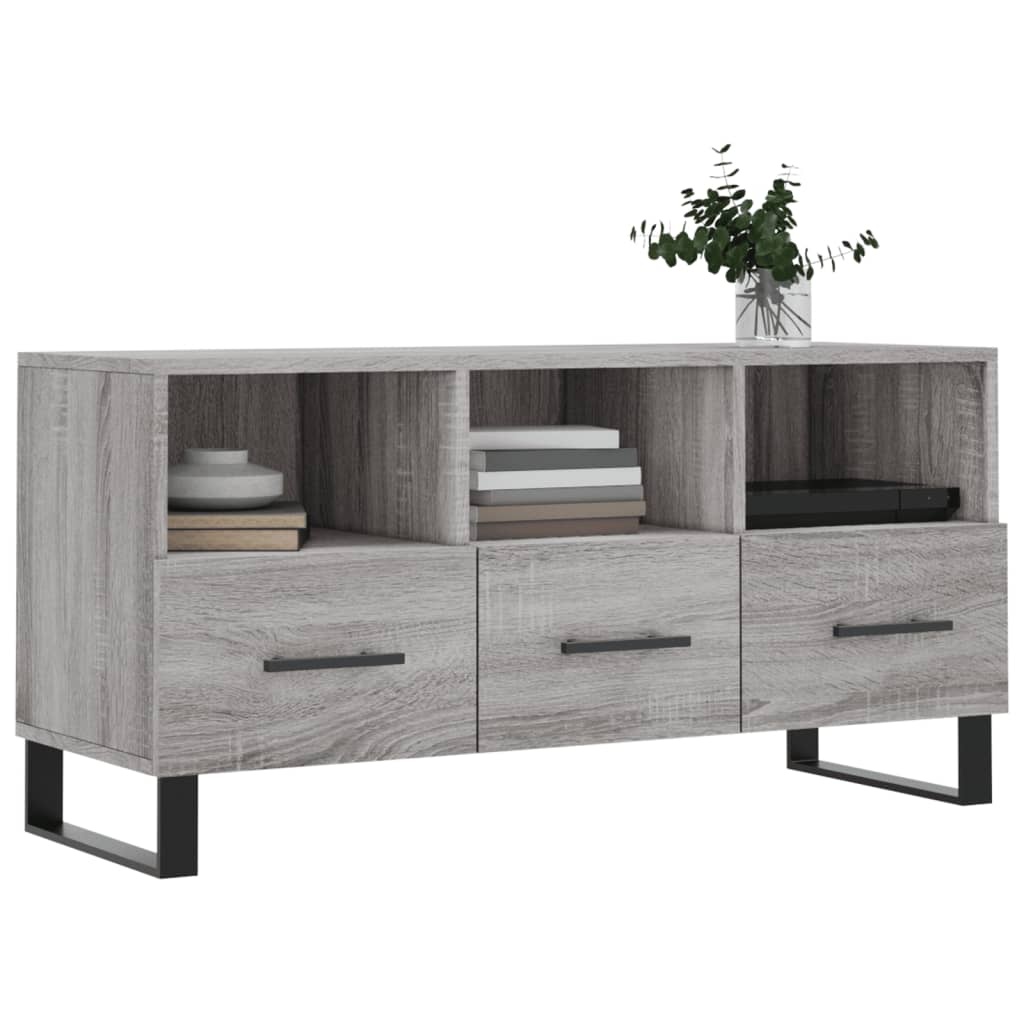 Tv-meubel 102x36x50 cm bewerkt hout grijs sonoma eikenkleurig