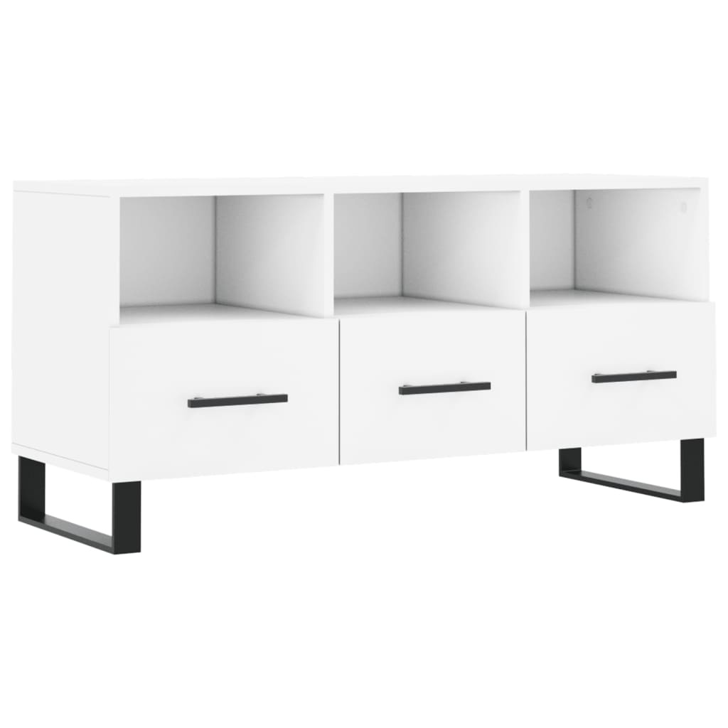 Tv-meubel 102x36x50 cm bewerkt hout wit