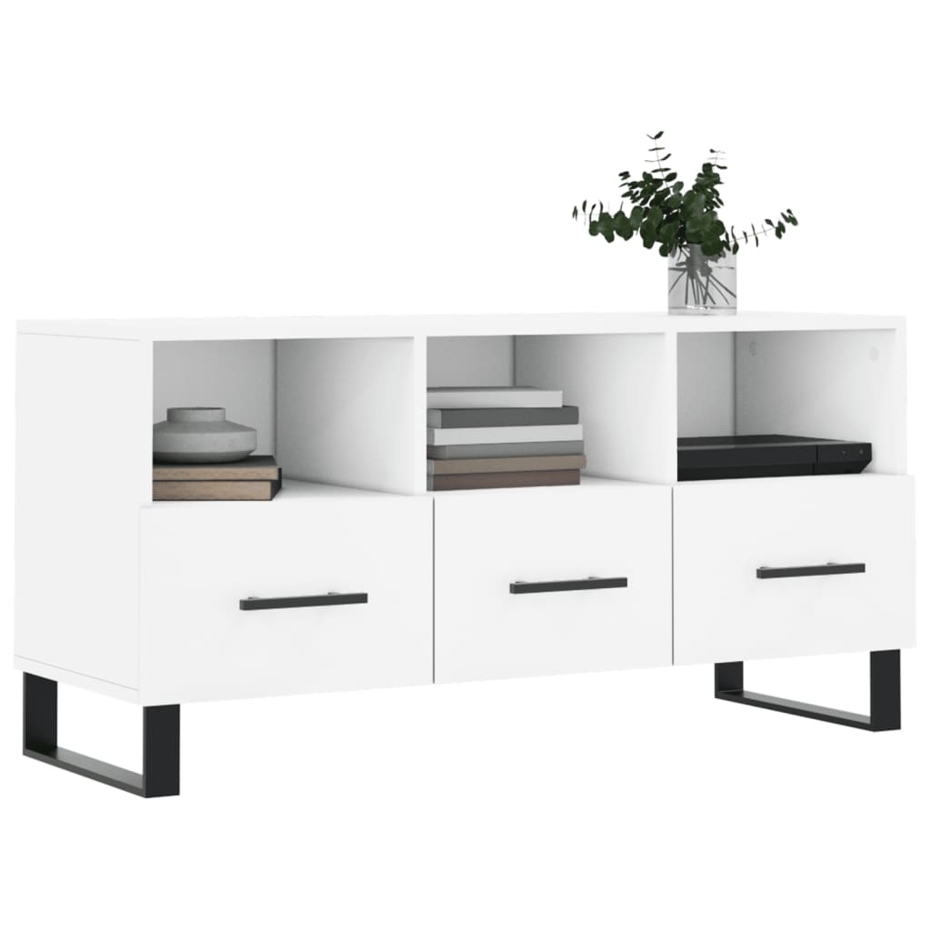 Tv-meubel 102x36x50 cm bewerkt hout wit