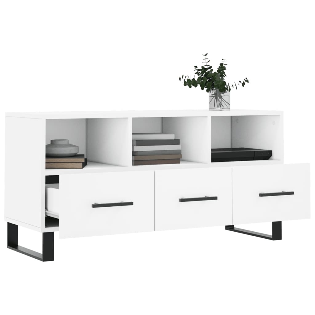 Tv-meubel 102x36x50 cm bewerkt hout wit