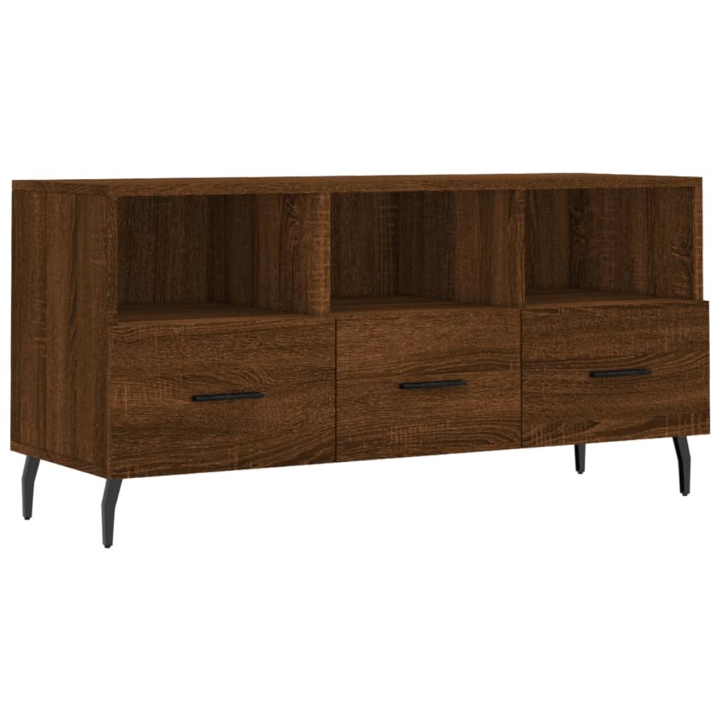 Tv-meubel 102x36x50 cm bewerkt hout bruineikenkleurig